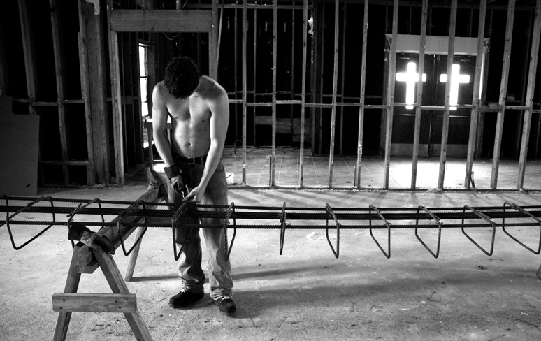 Working inside a church