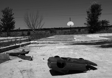 Toy car amidst Hurricane Katrina Devastation